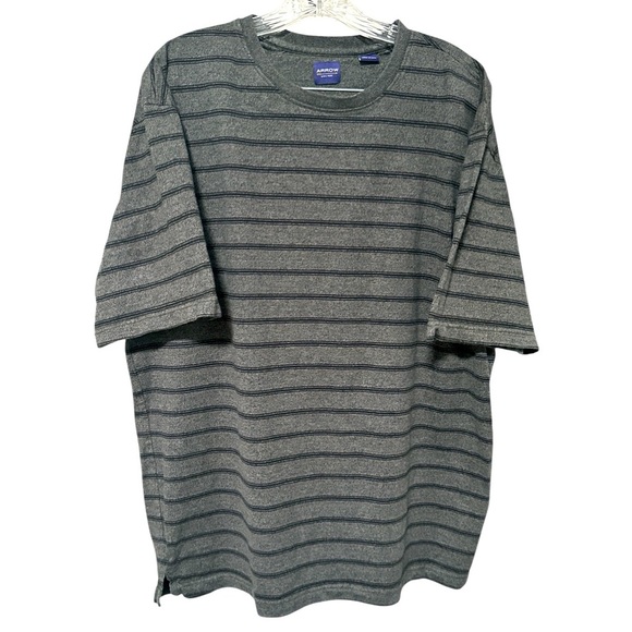 Arrow Gray Short Sleeve Tee with Stripes - Picture 1 of 6
